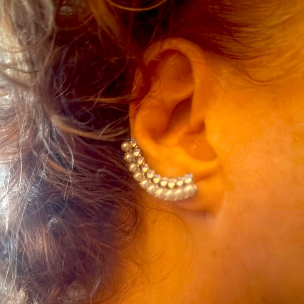 Paparazzi Silver and White Earrings